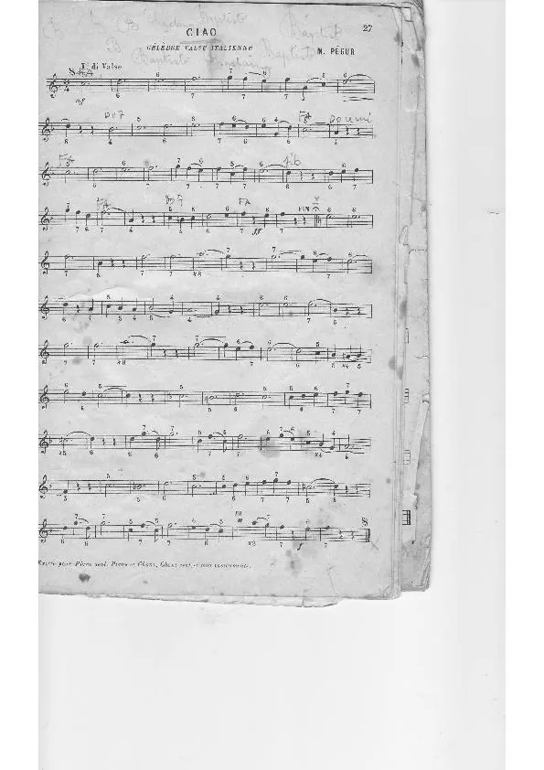 télécharger la partition d'accordéon Ciao (Arrangement pour accordéon de Michel Péguri) (Célèbre valse Italienne) au format PDF