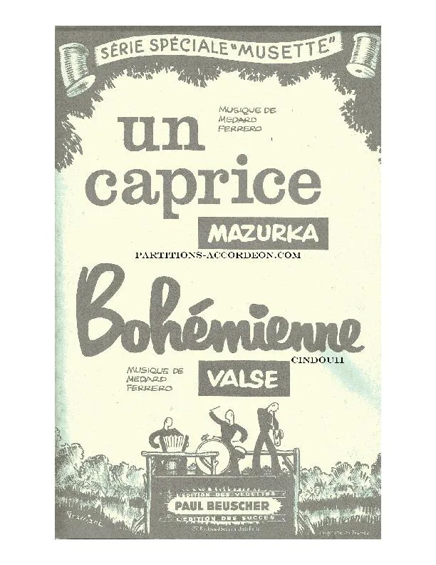 télécharger la partition d'accordéon Bohémienne (Orchestration) (Valse) au format PDF