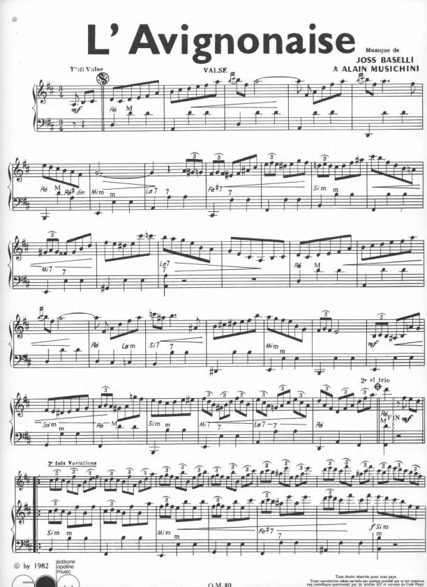 télécharger la partition d'accordéon L'Avignonaise (Valse) au format PDF