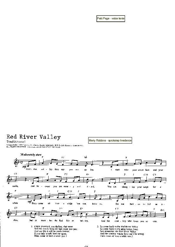 télécharger la partition d'accordéon Red River Valley (Chant : Marty Robbins) (Quickstep Linedance) au format PDF