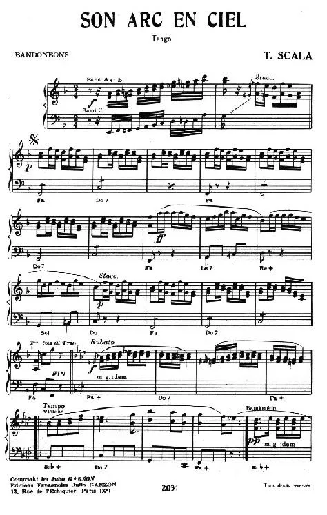 télécharger la partition d'accordéon Son Arc En Ciel (Tango) au format PDF