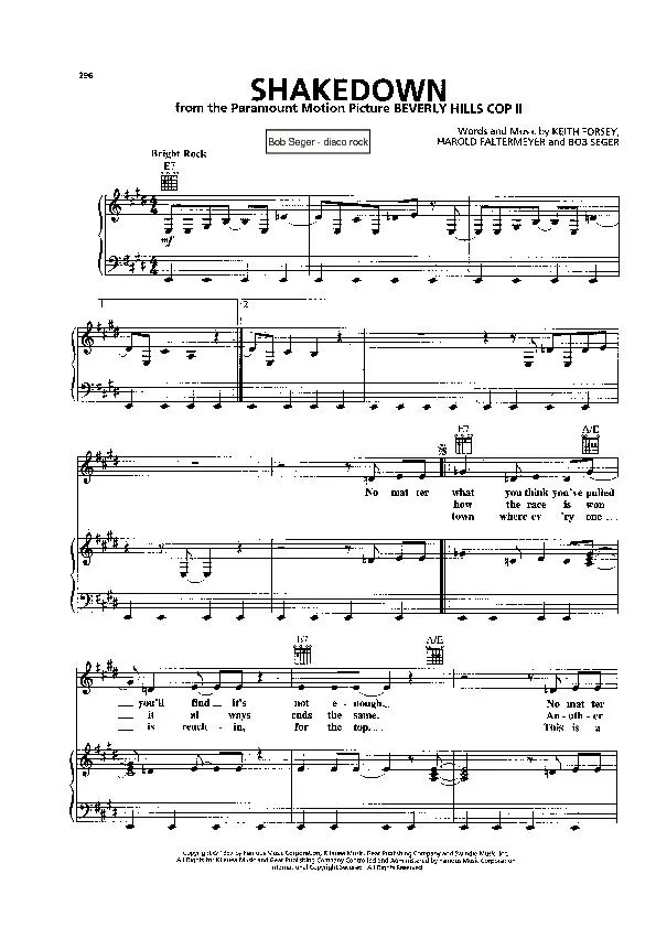 télécharger la partition d'accordéon Shakedown (Du Film : Beverly Hills Cop II) (Chant : Bob Seger) (Disco Rock) au format PDF