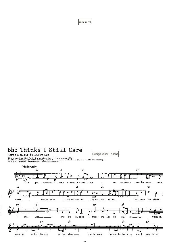 télécharger la partition d'accordéon She thinks I still care (Chant : George Jones) (Rumba) au format PDF