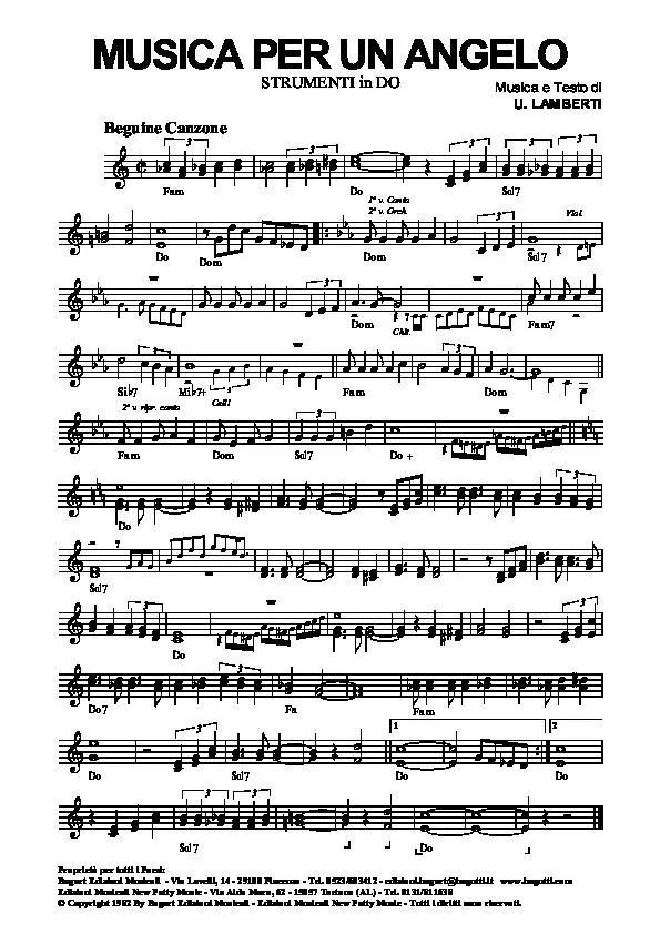 télécharger la partition d'accordéon Musica per un angelo (Beguine) au format PDF