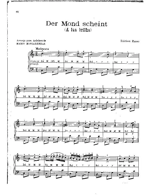 télécharger la partition d'accordéon Der Mond scheint (A lua brilha) (La lune brille) (Arrangement pour accordéon de Mario Mascarenhas) (Folklore Russe) au format PDF