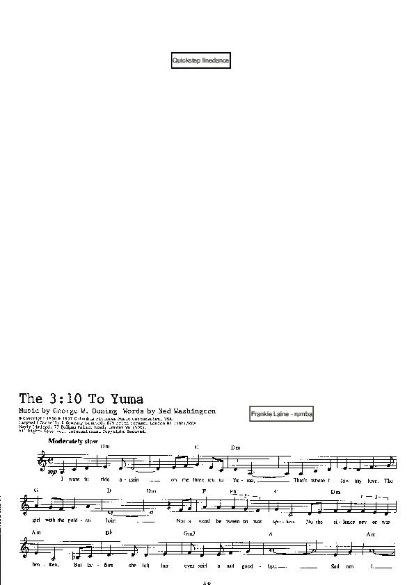 télécharger la partition d'accordéon The 3:10 to Yuma (Chant : Frankie Laine) (Rumba) au format PDF