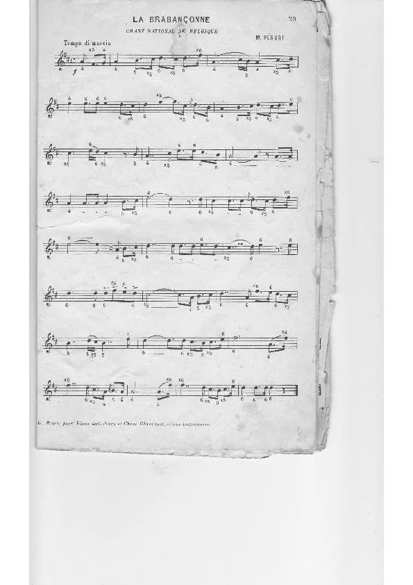 télécharger la partition d'accordéon La Brabançonne (Hymne de la Belgique) (Arrangement de Michel Péguri) (Marche) au format PDF