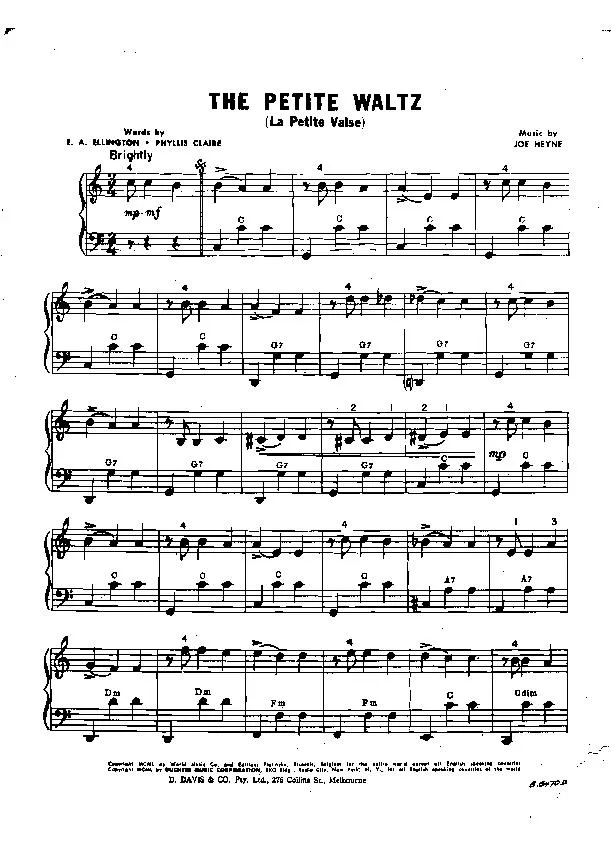 télécharger la partition d'accordéon The petite waltz (La petite valse) au format PDF