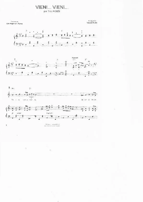 télécharger la partition d'accordéon Vieni Vieni (Chant : Tino Rossi) (Fox) au format PDF
