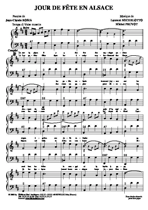 télécharger la partition d'accordéon Jour de fête en Alsace (Valse Musette) au format PDF
