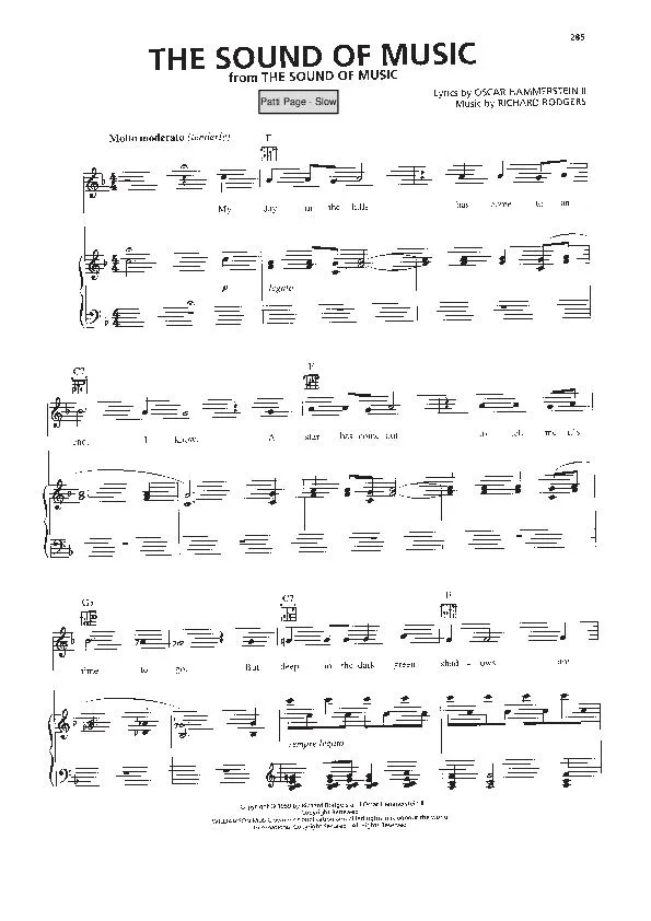 télécharger la partition d'accordéon The sound of music theme (Chant : Patti Page) (Slow) au format PDF
