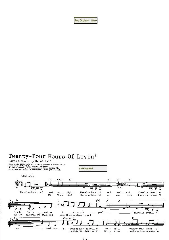 télécharger la partition d'accordéon Twenty-four hours of lovin' (Slow Variété) au format PDF