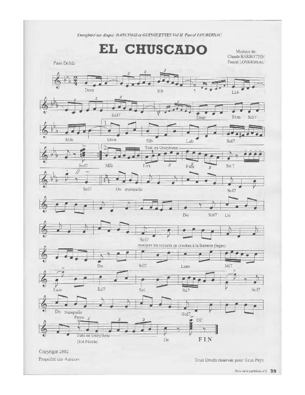 télécharger la partition d'accordéon El Chuscado (Paso Doble) au format PDF