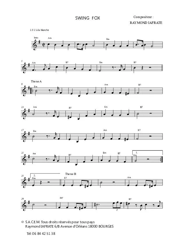 télécharger la partition d'accordéon Swing Fox au format PDF