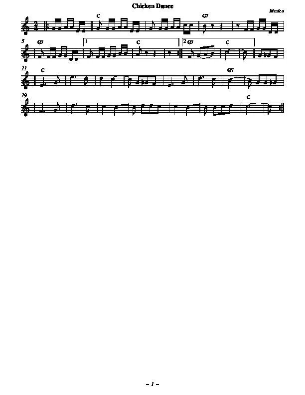 télécharger la partition d'accordéon Chicken Dance (La danse des canards) au format PDF