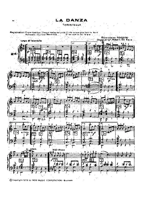 télécharger la partition d'accordéon La Danza (Arrangement Robert De Kers) (Tarentelle) au format PDF
