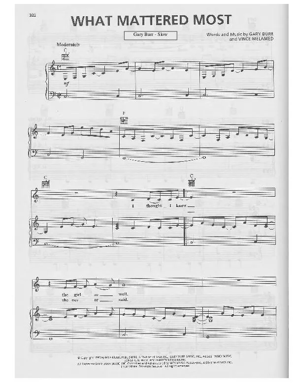 télécharger la partition d'accordéon What mattered most (Chant : Gary Burr) (Slow) au format PDF