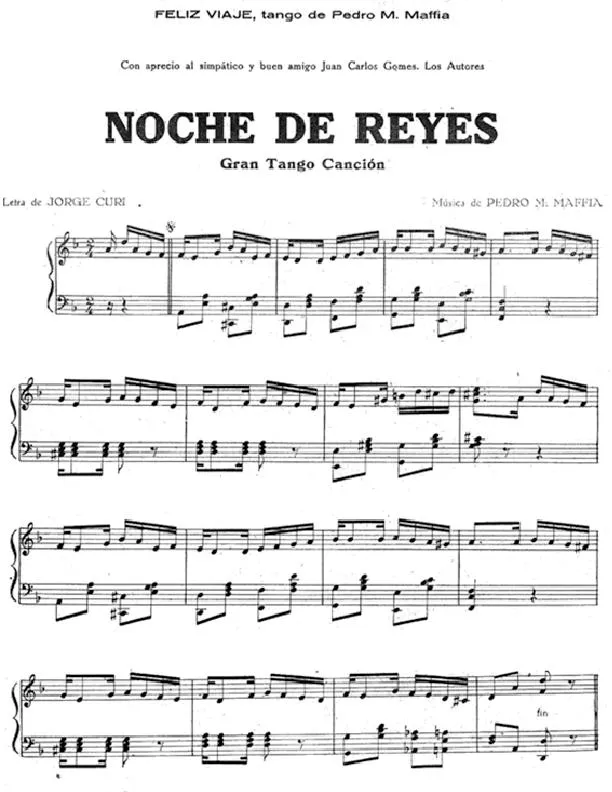 télécharger la partition d'accordéon Noche de reyes (Chant : Carlos Gardel) (Tango) au format PDF