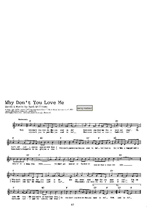 télécharger la partition d'accordéon Why don't you love me (Country Swing Madison) au format PDF