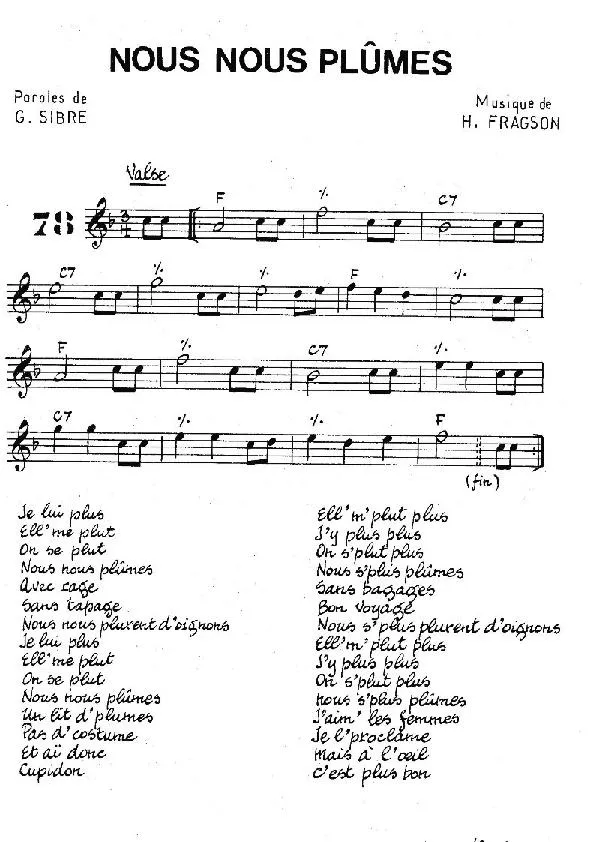 télécharger la partition d'accordéon Nous nous plûmes (Chant : Marie-Paule Belle) (Valse) au format PDF