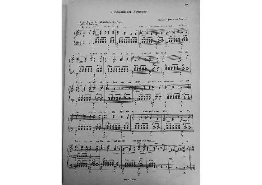 télécharger la partition d'accordéon Rheinlieder (Pot Pourri de Chansons Populaires Allemandes) au format PDF