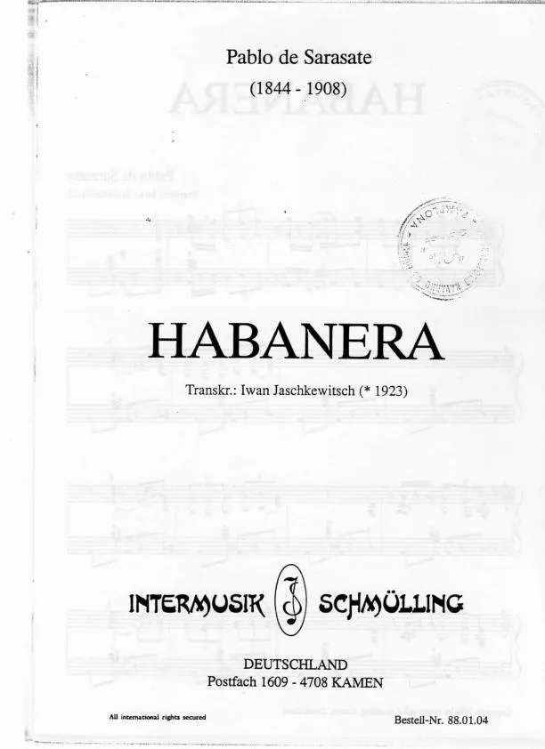 télécharger la partition d'accordéon Habanera (Arrangement : Iwan Jaschkewitsch) (Accordion) au format PDF