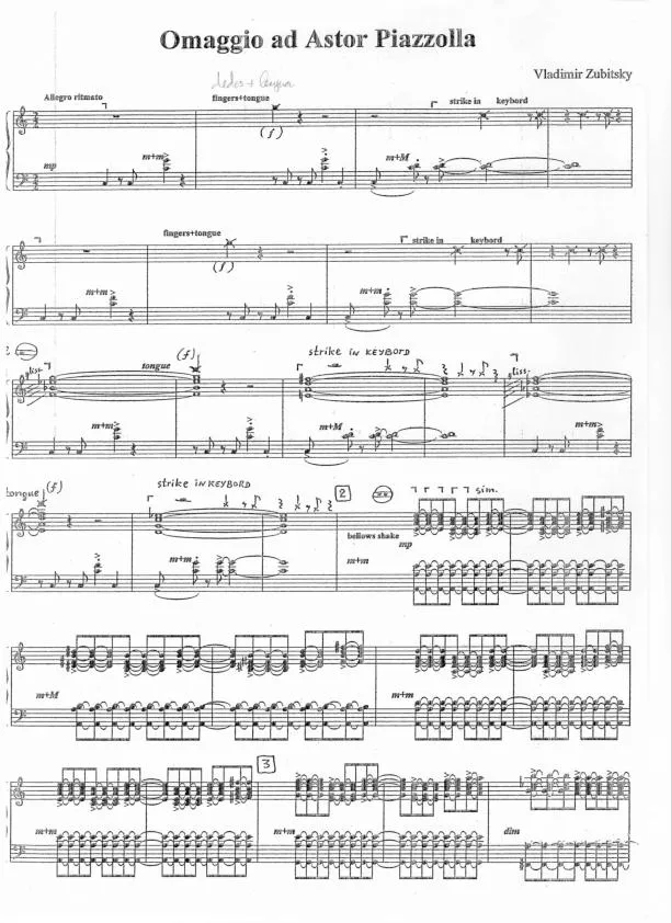 télécharger la partition d'accordéon Ommagio Ad Astor Piazzolla au format PDF