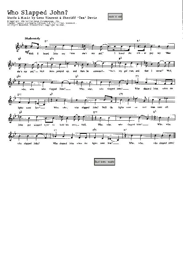 télécharger la partition d'accordéon Who slapped John (Rock and Roll) au format PDF
