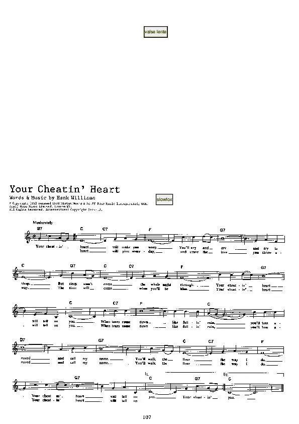 télécharger la partition d'accordéon Your cheatin' heart (Slow Fox-Trot) au format PDF