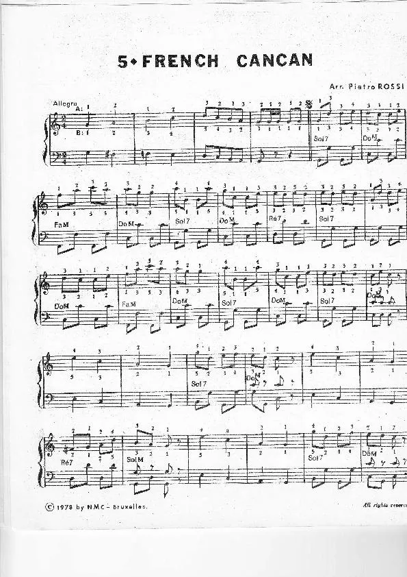 télécharger la partition d'accordéon French Cancan (Arrangement) (Marche) au format PDF
