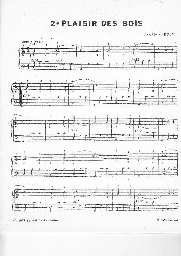 télécharger la partition d'accordéon Plaisir des bois (Arrangement) (Valse) au format PDF