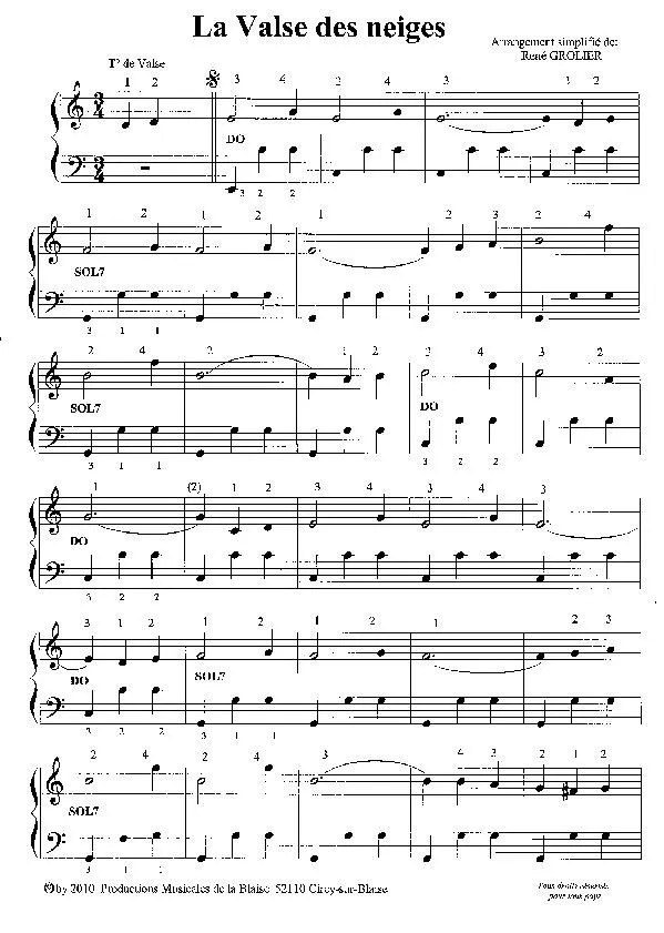télécharger la partition d'accordéon La valse des neiges (Schneewalzer) (Arrangement simplifié de René Grolier) au format PDF