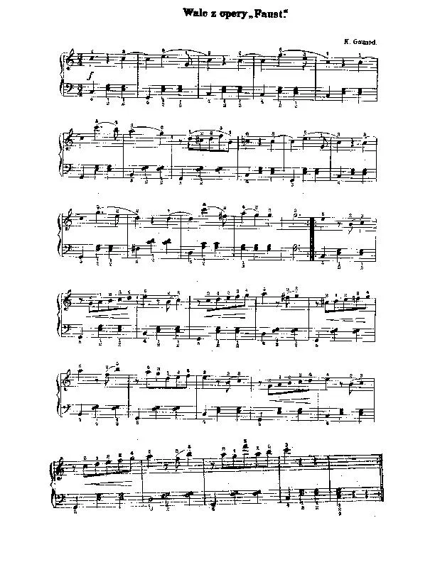 télécharger la partition d'accordéon Valse de l'opéra Faust    (Piano) au format PDF