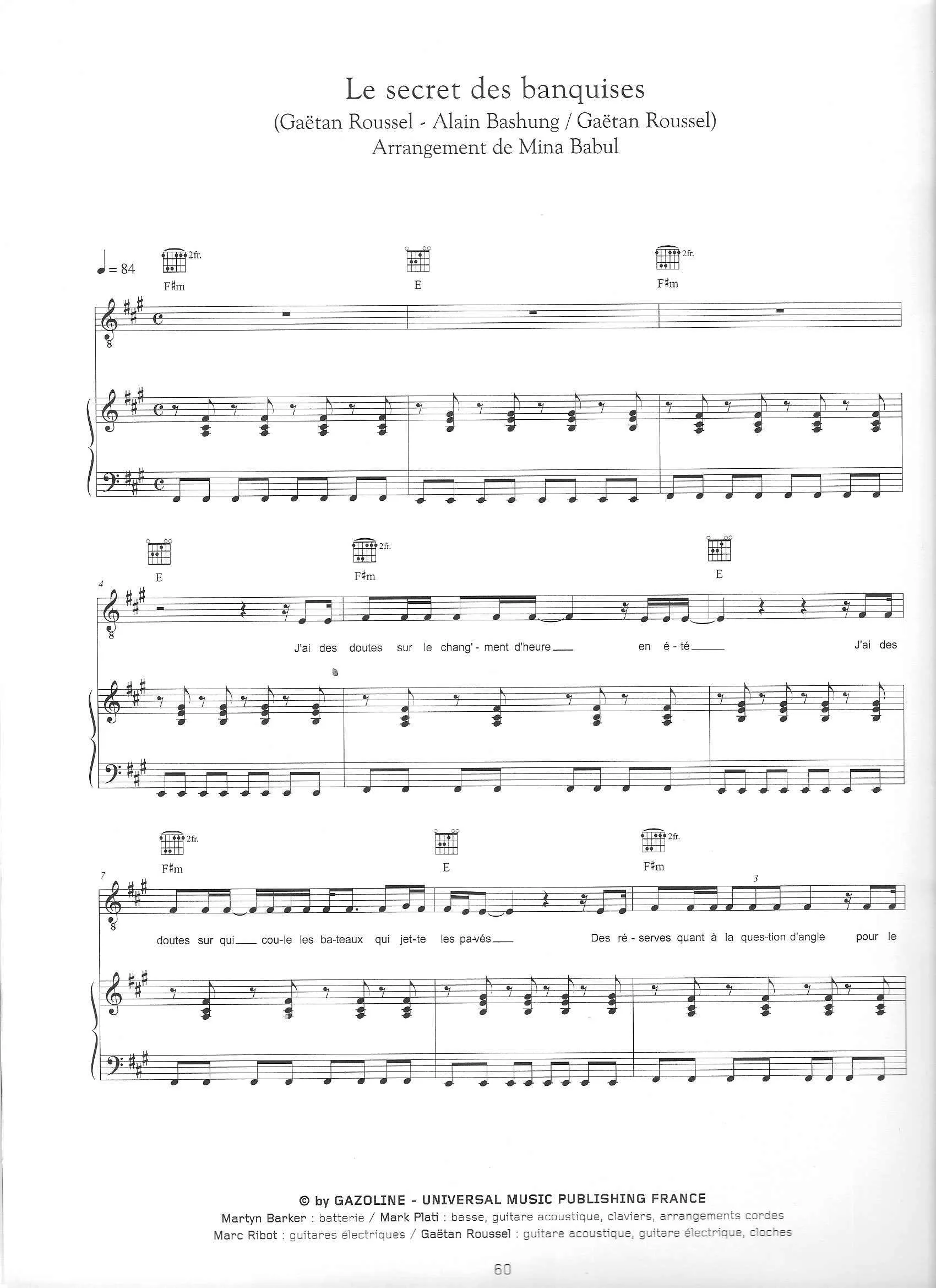 télécharger la partition d'accordéon Le secret des banquises (Arrangement : Mina Babul) (Quickstep Linedance) au format PDF