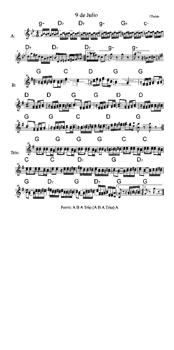 télécharger la partition d'accordéon 9 de julio (Tango Milonga) au format PDF