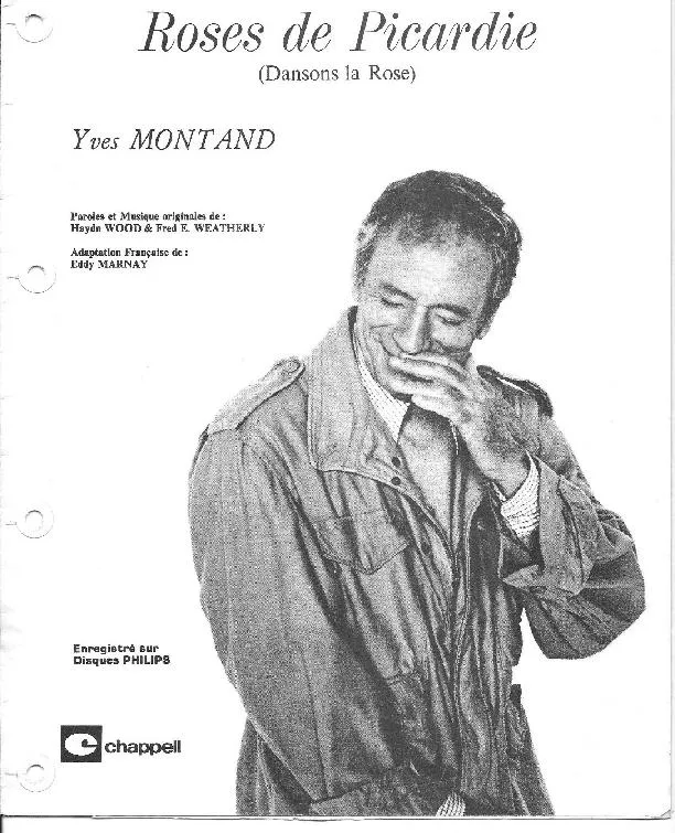 télécharger la partition d'accordéon Roses de Picardie (Dansons la rose) (Chant : Yves Montand) au format PDF