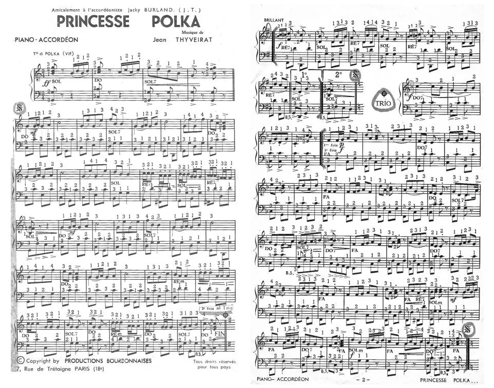 télécharger la partition d'accordéon Princesse Polka au format PDF