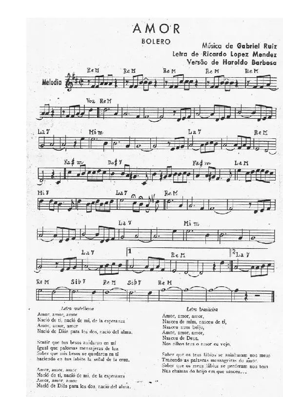 télécharger la partition d'accordéon Amor (Arrangement : Haroldo Barbosa) (Boléro) au format PDF