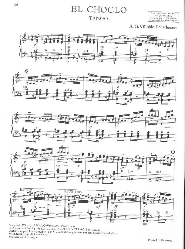 télécharger la partition d'accordéon El Choclo (Arrangement : Walter Pörschmann) (Accordéon) (Tango) au format PDF