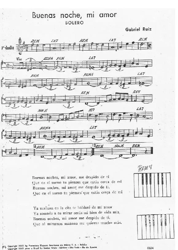 télécharger la partition d'accordéon Buenas noche Mi amor (Boléro) au format PDF
