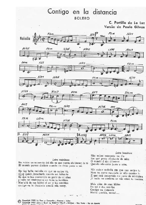 télécharger la partition d'accordéon Contigo en la distancia (Arrangement : Paulo Gilvan) (Boléro) au format PDF