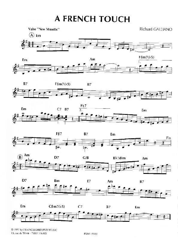 télécharger la partition d'accordéon A french touch (Valse New Musette) au format PDF