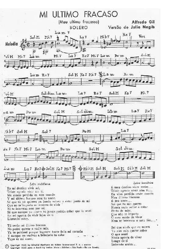 télécharger la partition d'accordéon Mi ultimo fracaso (Meu ultimo fracasso) (Arrangement : Julio Nagib) (Boléro) au format PDF