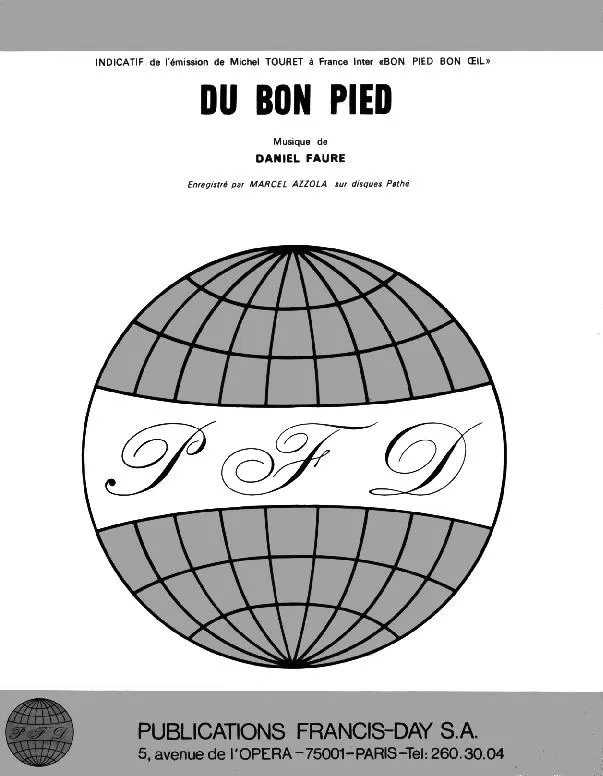 télécharger la partition d'accordéon Du bon pied (Indicatif de Michel Touret à France Inter : Bon Pied Bon Oeil) (Enregistré par : Marcel Azzola) au format PDF