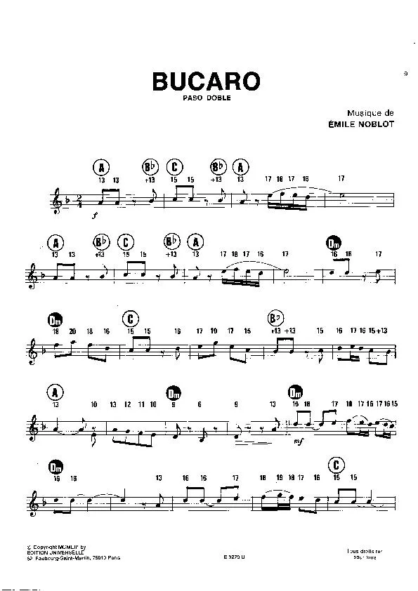 télécharger la partition d'accordéon Bucaro (Paso Doble) au format PDF