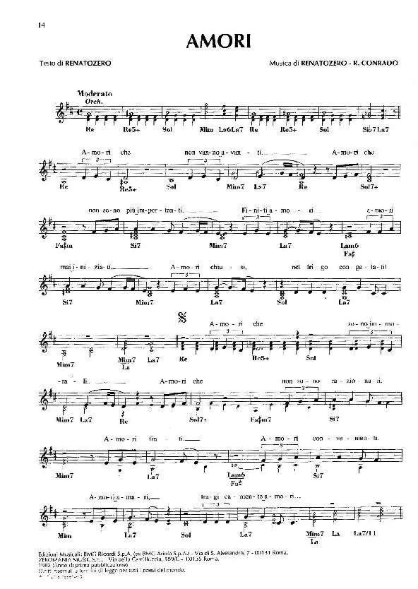 télécharger la partition d'accordéon Amori (Disco Rock) au format PDF