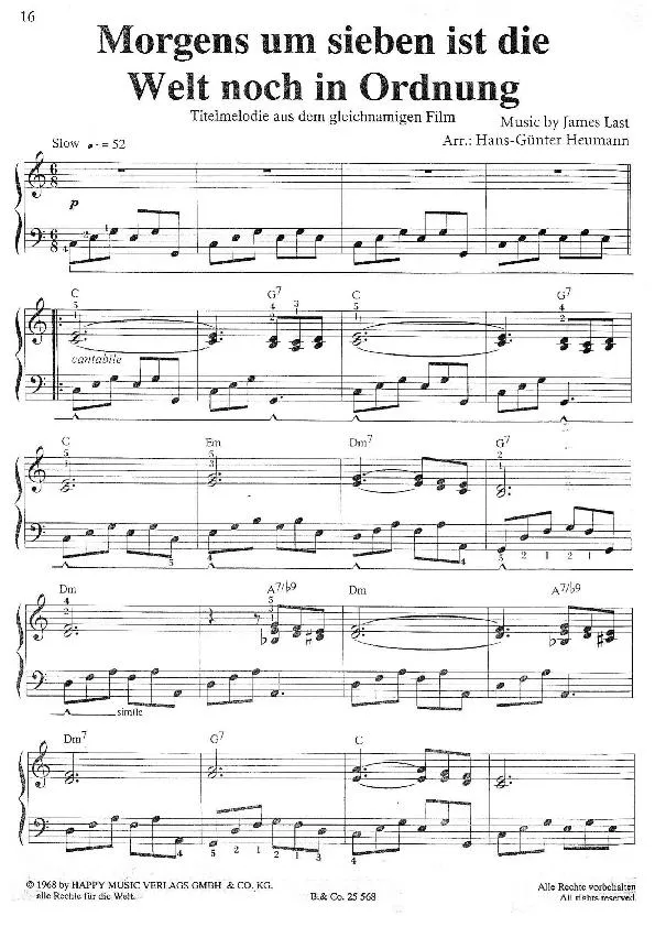 télécharger la partition d'accordéon Morgens um sieben ist die Welt noch in Ordnung (Arrangement : Hans Günter-Heumann) au format PDF