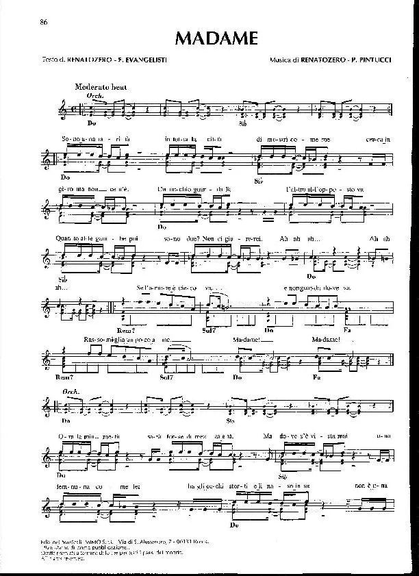 télécharger la partition d'accordéon Madame (Disco Rock) au format PDF