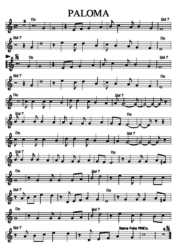 télécharger la partition d'accordéon La Paloma (Tango) (Relevé) au format PDF