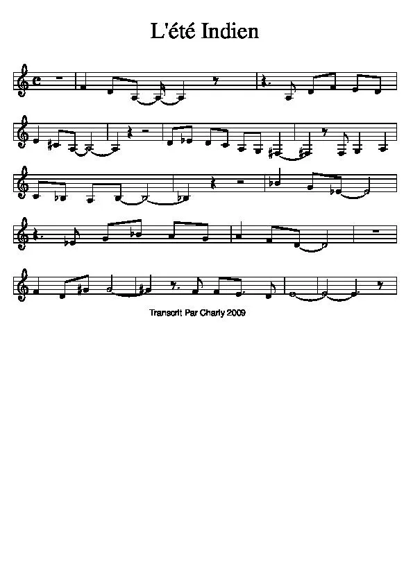télécharger la partition d'accordéon L'été Indien (Chant : Joe Dassin) (Relevé) au format PDF
